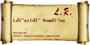 László Romána névjegykártya